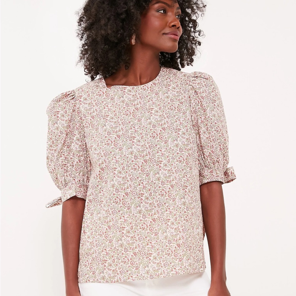 Tuckernuck Hyacinth House Red Floral Fiona Blouse NWT Medium